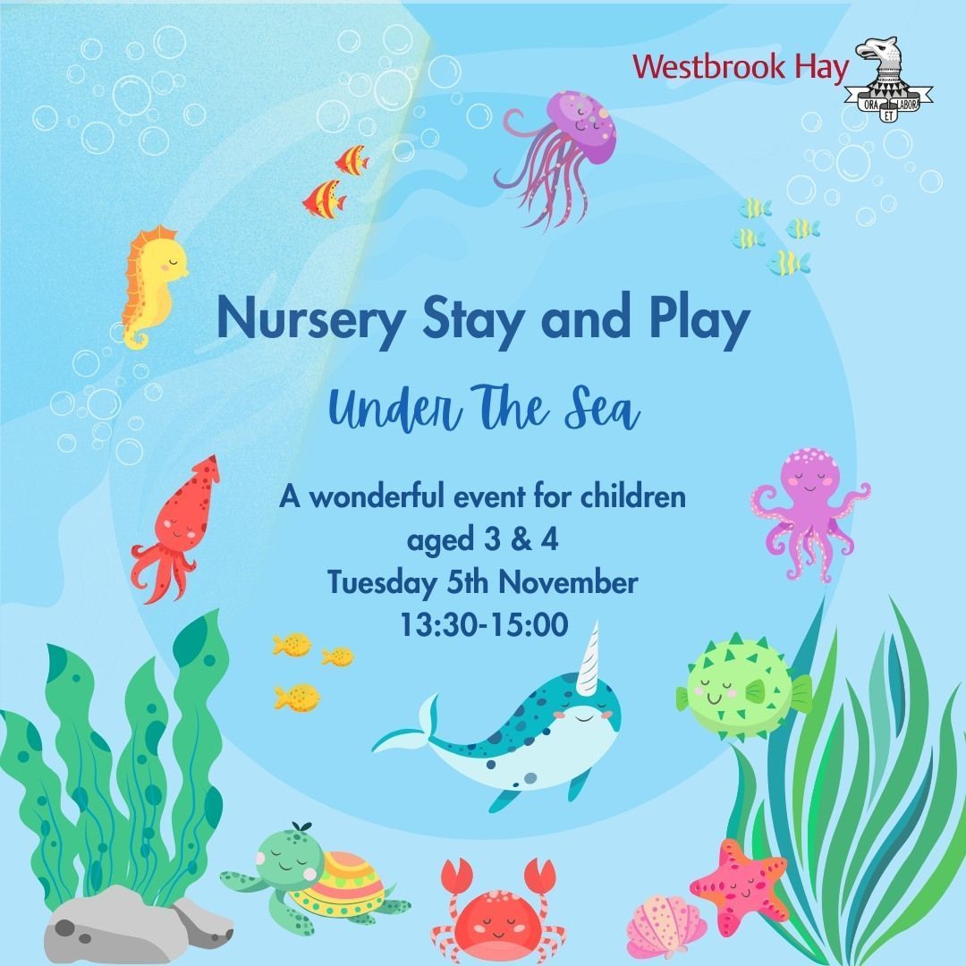 Join us for our ‘under the sea’  themed stay and play event on November 5th. A lovely way for parents to interact with their children in a fun environment. 🦑🪸

The event is open to all children aged 3 &amp; 4. If you are interested, please visit buff.ly/3hSubYp to register!