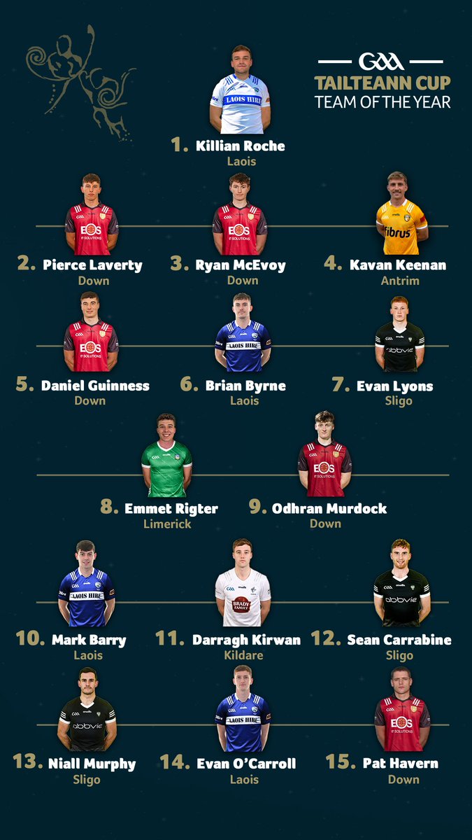 🚨 We’re pleased to announce the Tailteann Cup Team of the Year! 

Congratulations to all the players recognised for their outstanding performances this season 👏
