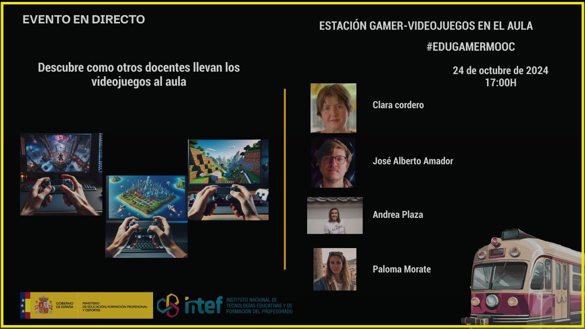 AgoraAbierta's tweet image. Vamos avisando con tiempo para que no te pille por sopresa. El 24 de octubre a las 17h tendremos evento en directo en #EduGamerMOOC. Un lujo ver los videojuegos en las aulas con @JoseAAmador y su RPGMaker, @Andreoide7 y Minecraft y Paloma Morate con Eutopia @zynergic_