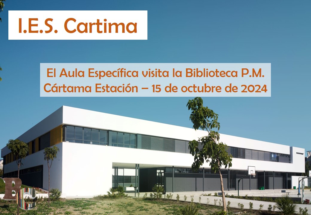 El martes 15 de octubre la Biblioteca P.M. Cártama Estación acogerá en horario matinal la visita del alumnado del Aula Específica del Instituto de Enseñanza Secundaria «Cartima» <a href="/proyectocartama/">IES Cartima</a> 

#BibliotecasdeCártama #Cártama