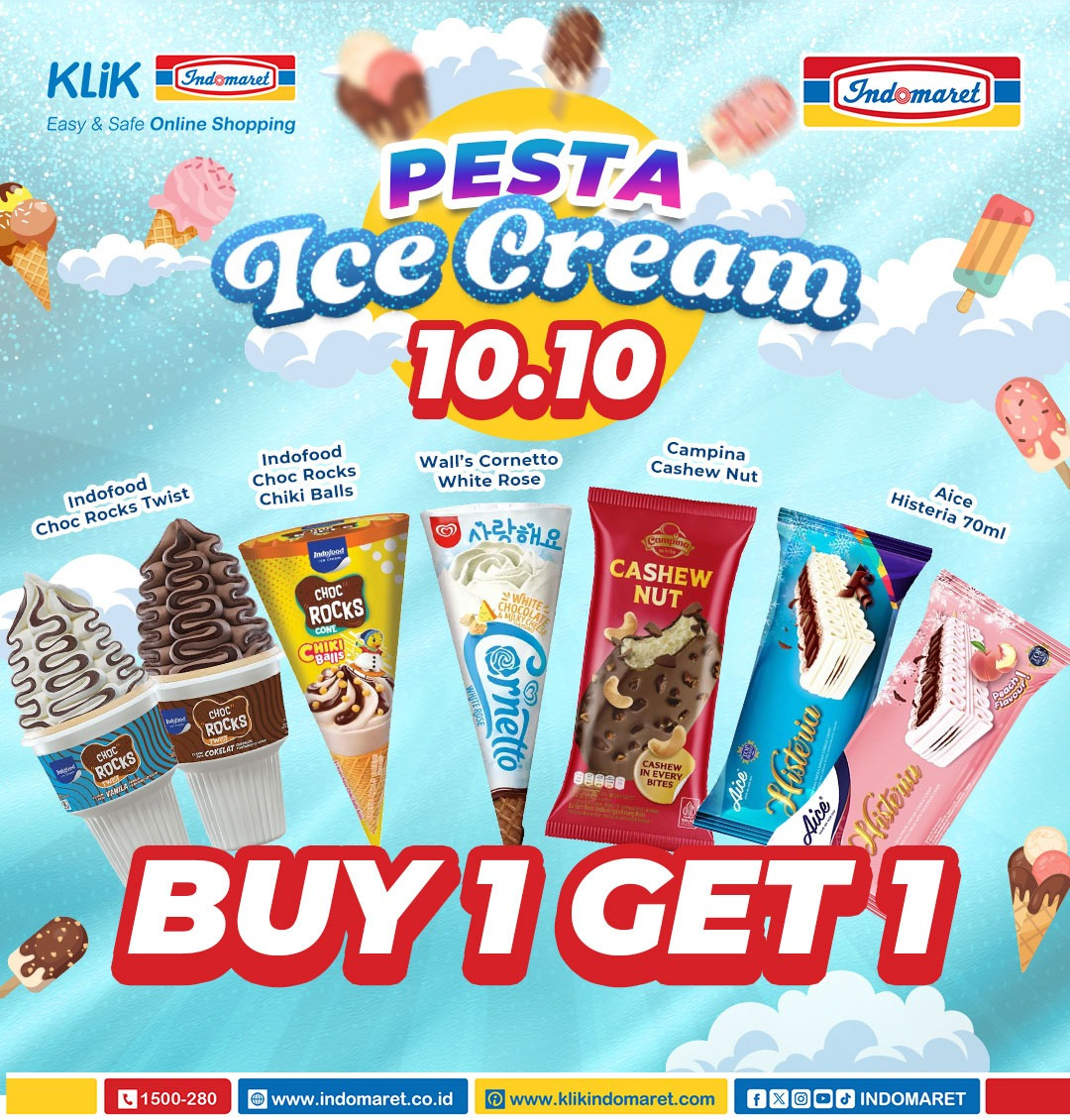 katalogpromosi's tweet image. Promo 10.10 paling manis dari Indomaret nih! 
Beli 1 gratis 1 buat ice cream favorit kamu cuma di tanggal 10.10. Langsung ke Indomaret atau cek aplikasi KLiK Indomaret sekarang! 🍦✨ #Promo1010 #Indomaret #IceCreamFair #promoindomaret

info selengkapnya, di sini…