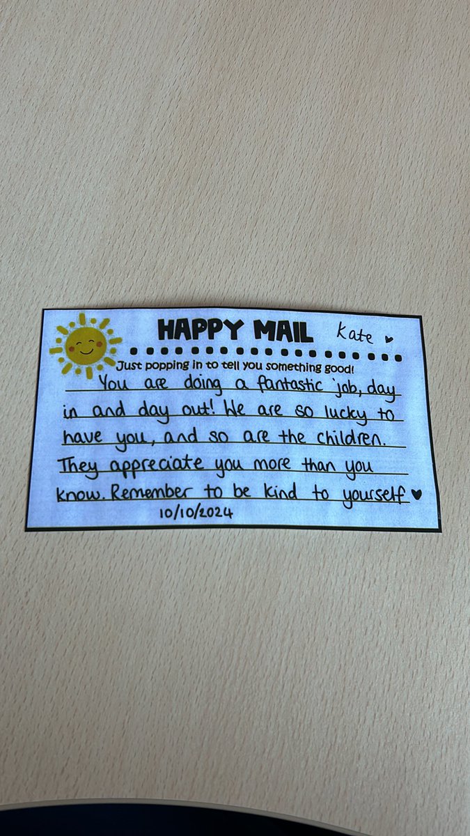 A busy couple of days out of school and I come back to this on my desk! It’s the little things 🥰. <a href="/AlderTreeLeeds/">Alder Tree Primary</a>