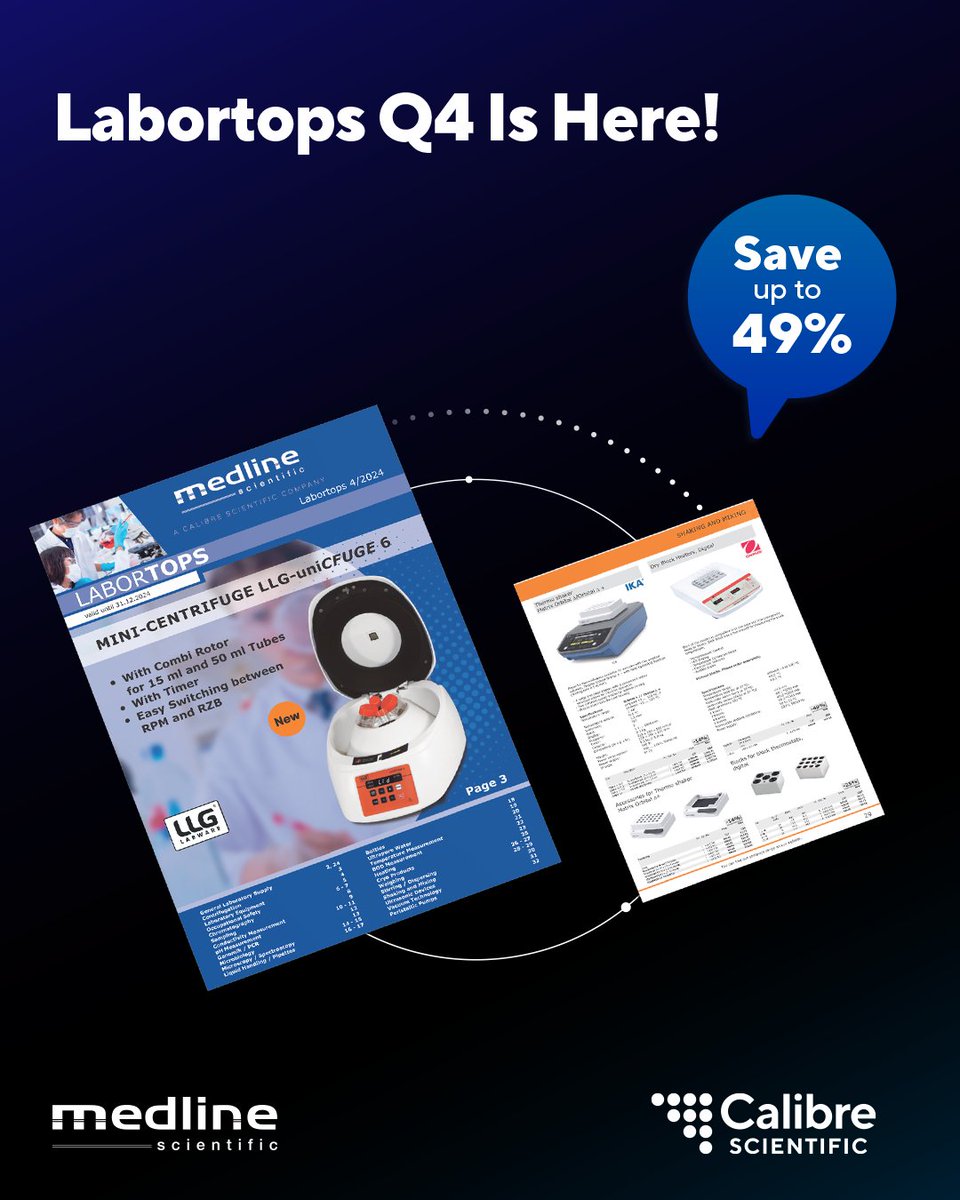 Labortops Q4 is here! In the final edition of 2024, you can save up to 49% on essential lab equipment and consumables. 

Download Labortops Q4: hubs.ly/Q02SL6730

Or contact your Regional Account Manager to find out more! 

#LabortopsDeals #InspiredSolutions