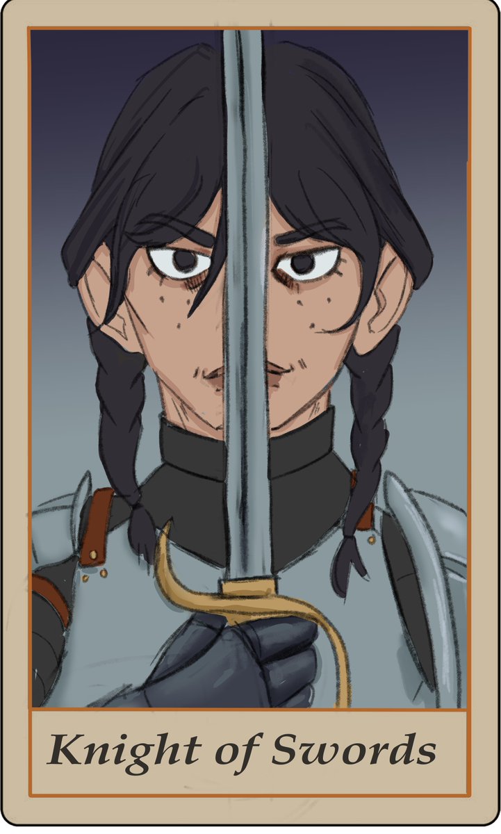 ZeeLows's tweet photo. Day 9: Tarot
Enid: Upright Death. End of cycle, new beginnings, metamorphosis.
Wednesday: Upright Knight of Swords. Action, Impulsiveness, defending beliefs.
Death for Enid shows her growth and becoming true to herself. #wenclairtober2024 https://t.co/LWeuaoupqK