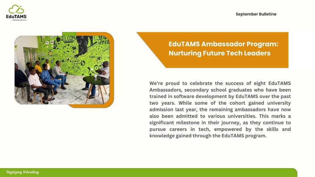 edu_tams's tweet image. September 2024 Bulletin

Join us as we continue to make education more accessible across Nigeria.

@Cc_HUB @MastercardFdn @UNESCO @ubecnigeria 

#EduTAMS #digitizingeducation #SchoolandLearningManagement #Edtech