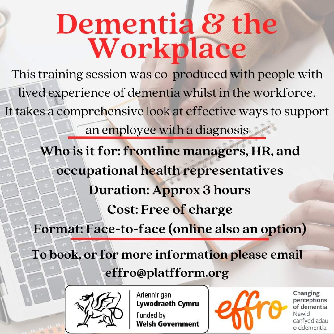 Our free workshop aims to empower employers, HR and Occupational Health to provide person-centred support to employees with a dementia diagnosis.
To find out more or to book a session for your workplace please contact us at effro@platfform.org
#WMHD2024 #WMHD #dementia