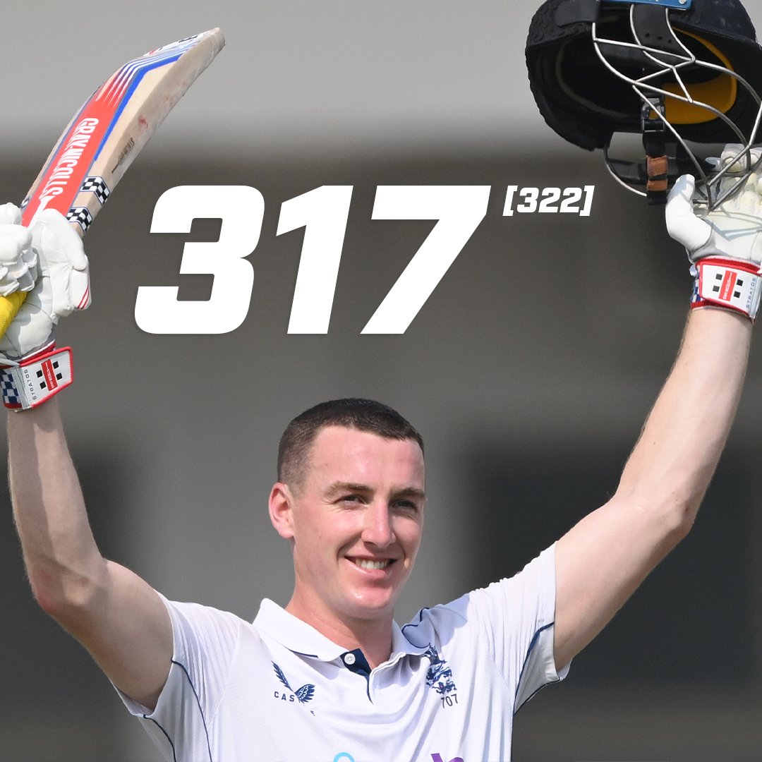 TheCricketerMag's tweet photo. A monstrous innings from Harry Brook!

Runs: 317
Balls: 322
Fours: 29
Sixes: 3

#PAKvENG https://t.co/cwAg1LX171