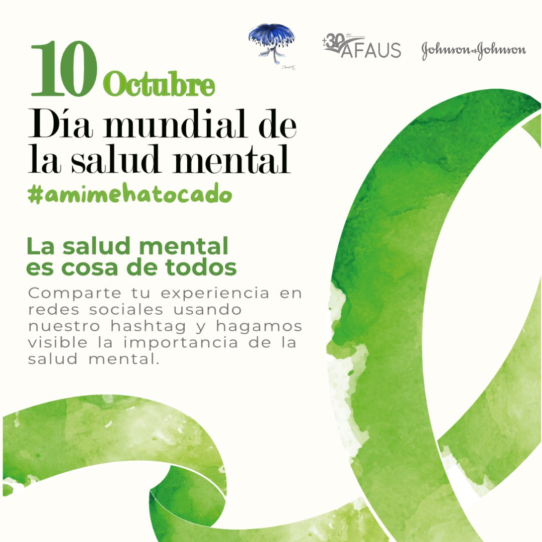 ¡Hoy es el Día Mundial de la Salud Mental! 💚🧠

Este 10 de octubre, recordamos que la salud mental es fundamental para nuestro bienestar y calidad de vida.

Comparte tu experiencia en redes sociales usando nuestro hashtag #amimehatocado.

#DíaMundialDeLaSaludMental