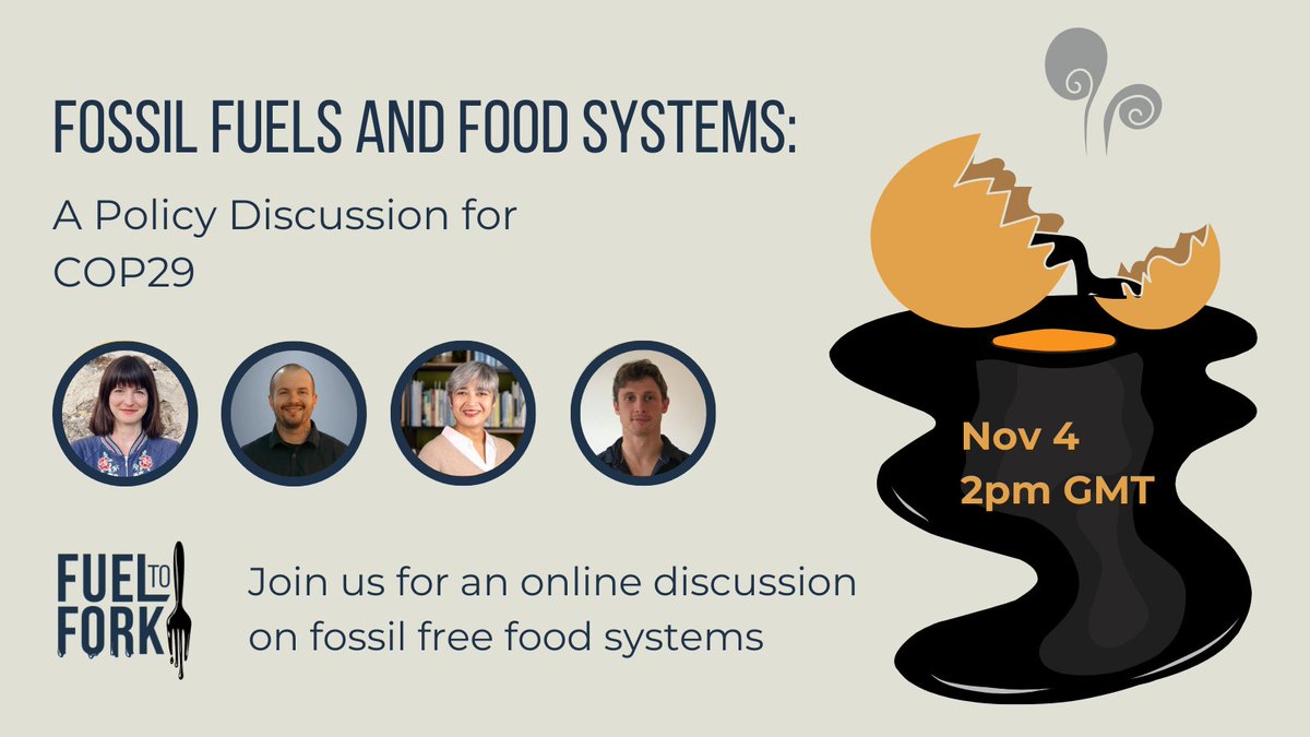 How do we free our food systems of fossil fuels?

On the heels of our new podcast #FueltoFork, we're co-hosting with <a href="/IPESfood/">IPES-Food</a> &amp; <a href="/futureoffoodorg/">Global Alliance for the Future of Food</a> an online event focused on fossil fuels, policy &amp; #COP29.

Register here:
tabledebates.org/events/fossil-…