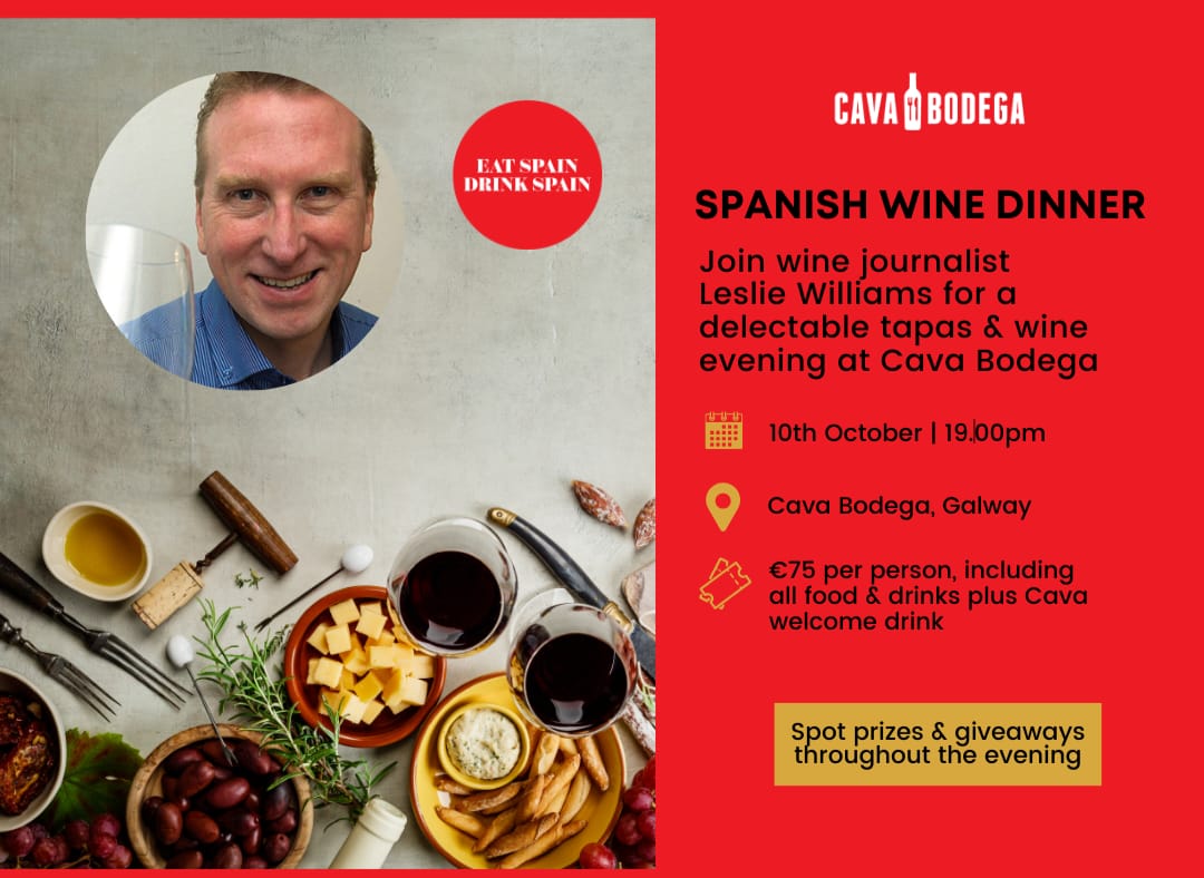 Winetastingireland (@winetastingire) on Twitter photo Just two tickets left for tonights Spanish tapas & wine pairing evening in <a href="/cavabodega/">Drigin Gaffney</a> <a href="/LesliesWineFood/">leslie williams</a> will be your host and guide you through the gorgeous Spanish wines. 7 courses, 6 wines, spot prizes, lots of fun.
Tickets here 👇
shorturl.at/FoWHS
#EatSpainDrinkSpain Just two tickets left for tonights Spanish tapas & wine pairing evening in <a href="/cavabodega/">Drigin Gaffney</a> <a href="/LesliesWineFood/">leslie williams</a> will be your host and guide you through the gorgeous Spanish wines. 7 courses, 6 wines, spot prizes, lots of fun.
Tickets here 👇
shorturl.at/FoWHS
#EatSpainDrinkSpain