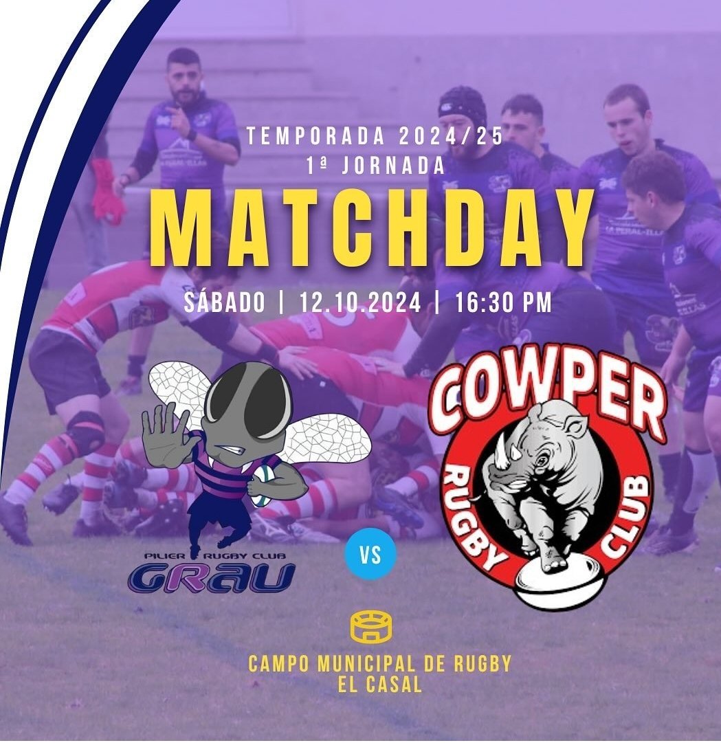 1ª JORNADA - LIGA NORTE

🆚 Cowper Rugby Club
🏟️ El Casal 🏠
🗓️ Sábado 12 de Octubre
🕰️ 16:30

Con ganas de volver a jugar en casa 💪🏽