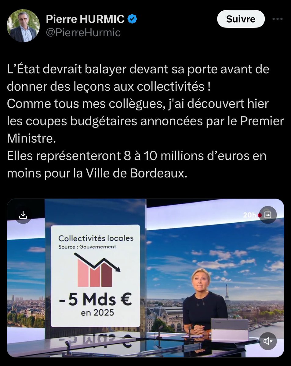 Culotté quand on crame la caisse de sa ville et augmente la taxe foncière ! 😅😁

#Bordeaux #HurmicMaTuer #Hurmic
