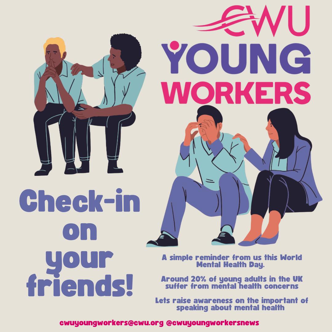 On mental health day we want to remind all our young members that its ok not to be ok!  As reps we know mental health is a workplace issue and if you are dealing with this in your union role check out these resources from TUC:  tuc.org.uk/resource/menta…