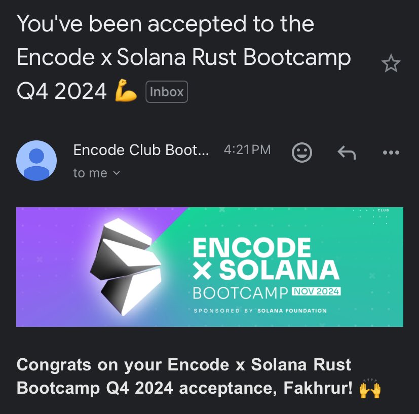 SolCart101's tweet image. OMG! We’re happy &amp;amp; excited to be accepted to Encode X Solana Rust Bootcamp. With this bootcamp, we can learn to redevelop our system &amp;amp; hopefully Sol Cart will be successfully launched one day. 

Thanks @encodeclub for giving us this golden chance.
