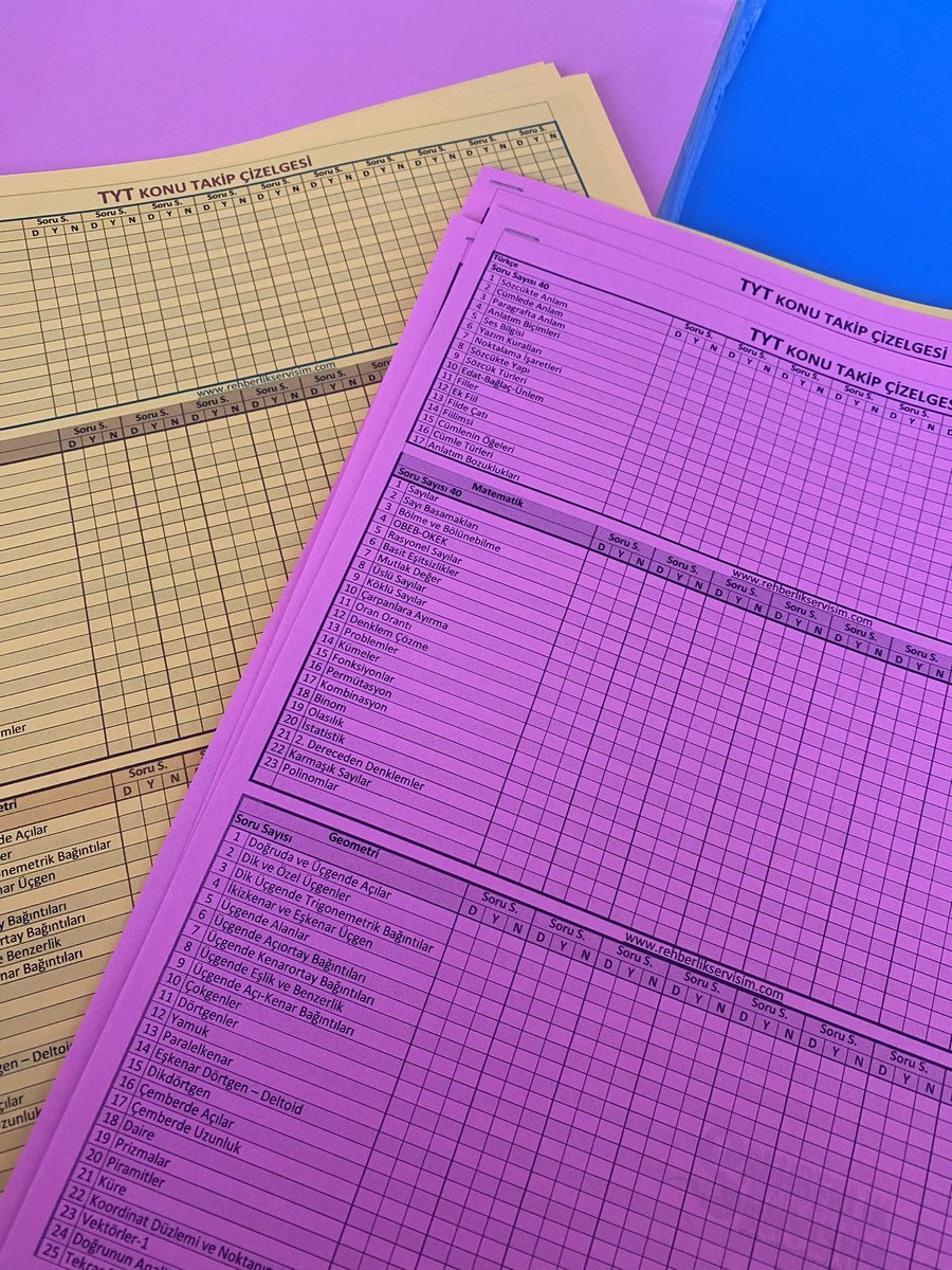 12. Sınıflarımıza TYT-AYT ve deneme takip çizelgeleri dağıtıldı. Her öğrenci koç öğretmeni tarafından her hafta takip edilecek. #Rehberlik Servisi