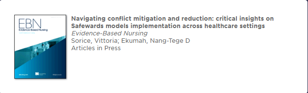 #CRHFTAuthorsNew Publication! Navigating conflict mitigation and reduction.... This article can be found on the Chesterfield Royal Research Repository: librarycrhft.co.uk/chesterfieldro…