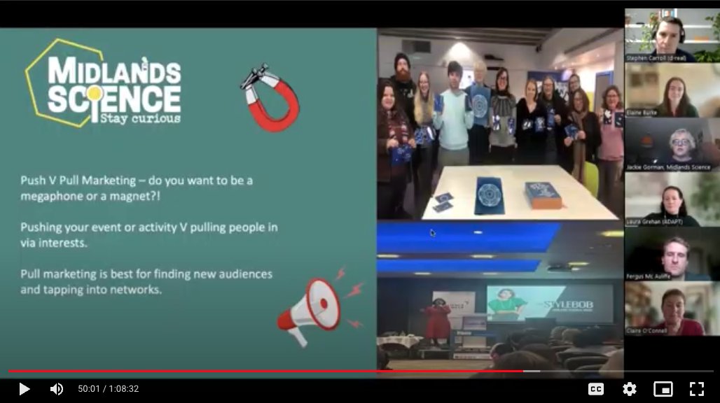 AdvanceCrt's tweet image. 📜Insights from 2nd EPE session with @DREAL_ie: From @connect_ie comms strategy to @iCRAGcentre science-arts collabs, @AdaptCentre digital inclusion work & @midlandsscience human-centred EPE—our speakers shared powerful strategies to spark audience's interest in science! 🔬🧲💡