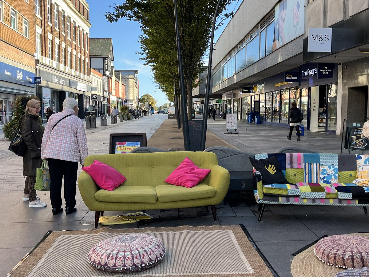 MaffPotts's tweet photo. Come on down #Southport. There’s a pavement #publiclivingroom outside M&amp;S in town today. 
#ComeTogether #BeMoreHuman 
#WeAreCamerados @Camerados_org https://t.co/ujJCjRYU0P