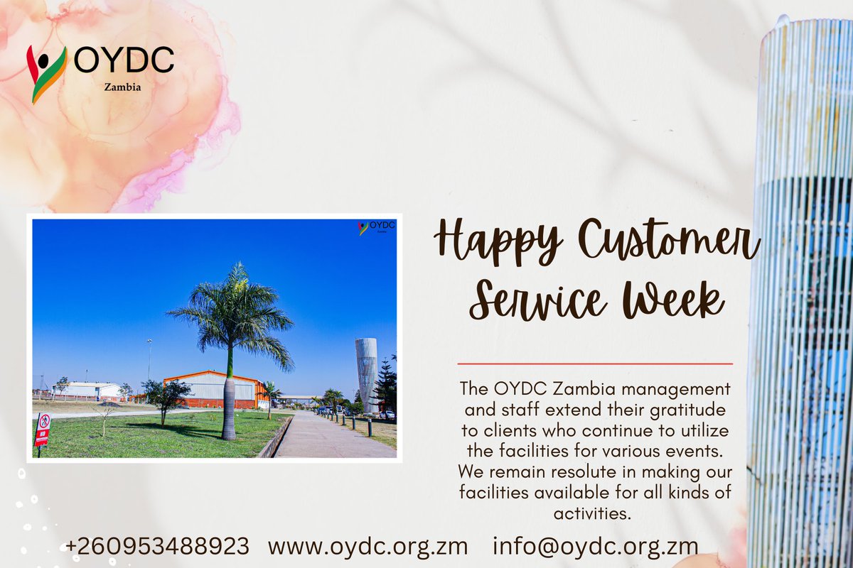The OYDC Zambia management and staff extend their gratitude to clients who continue to utilize the facilities for various events. We remain resolute in making our facilities available for all kinds of activities.