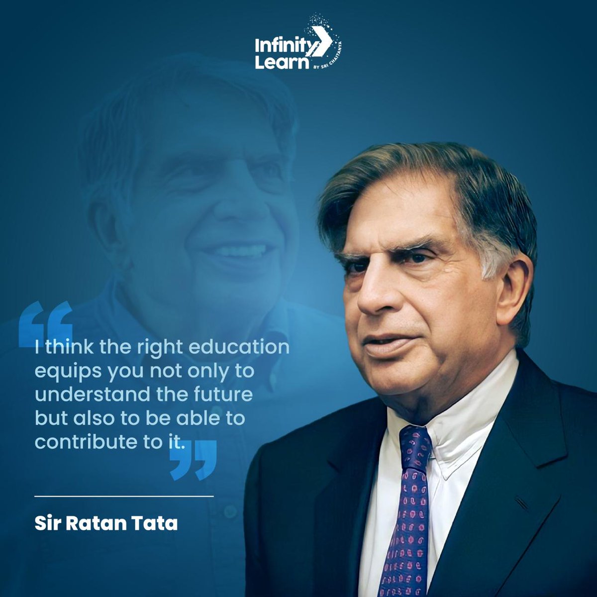 Ratan Tata Ji’s life teaches us that success is in values and impact, not wealth. His legacy of education and generosity will continue to inspire greatness. #RatanTataJi #RIP #InfinityLearn #Legend