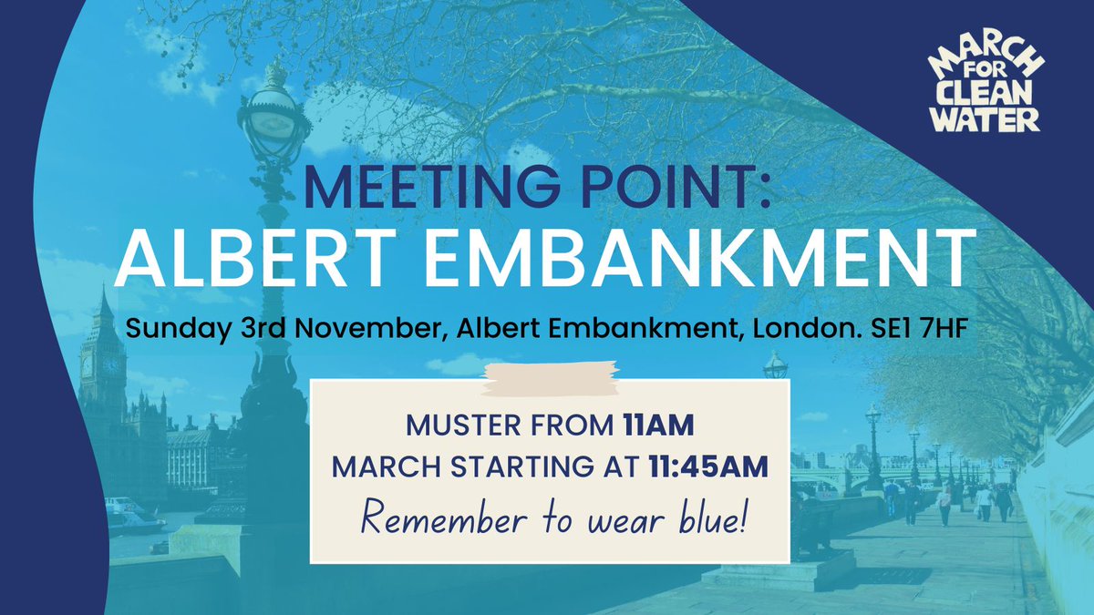 🚨IMPORTANT INFORMATION🚨

We're excited to announce that our march route has been approved! The details are as follows:

📍Location: Albert Embankment, London, SE1 7HF

🪧Muster: From 11am*

🌊March: From 11:45am

See you there &amp; remember to #WearBlue!

*More info coming soon