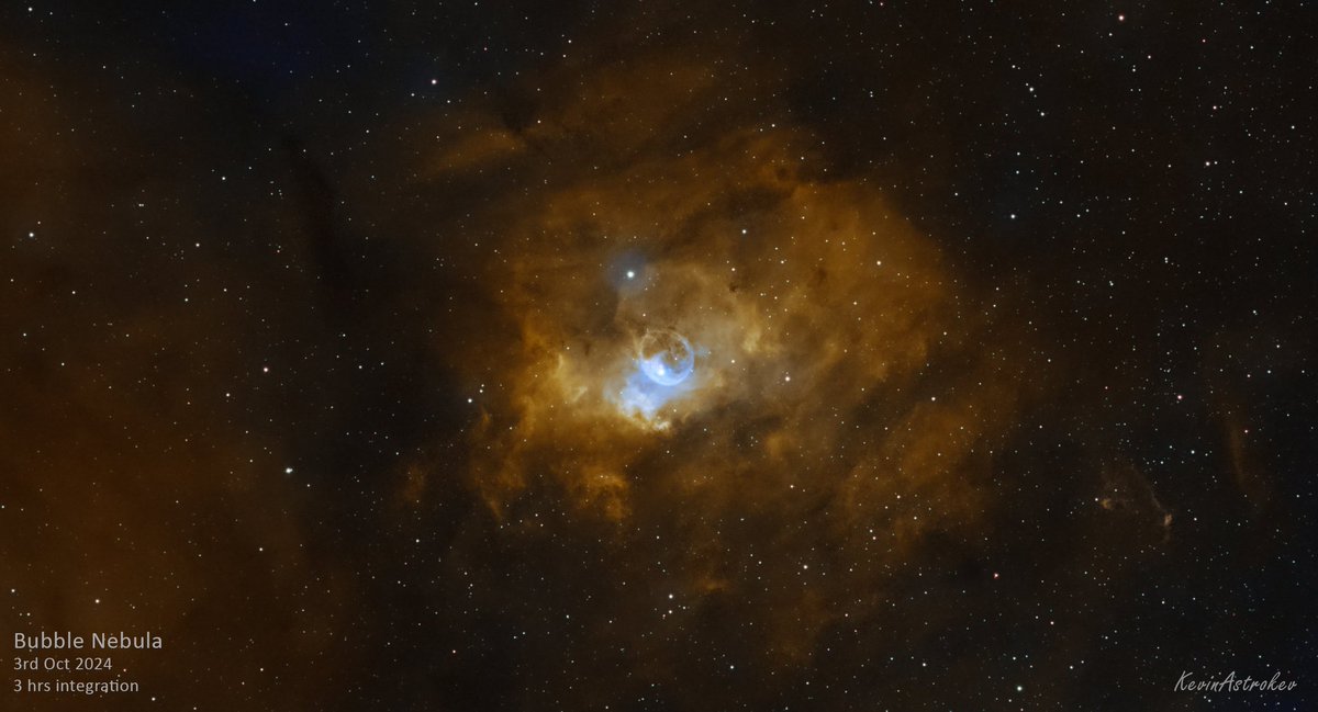 KevinAstrokev's tweet photo. Closer view of the #Bubble nebula
Captured at the #Kelling Heath star party last week and processed using a different palette
#astronomy https://t.co/0aeAnm3K7B