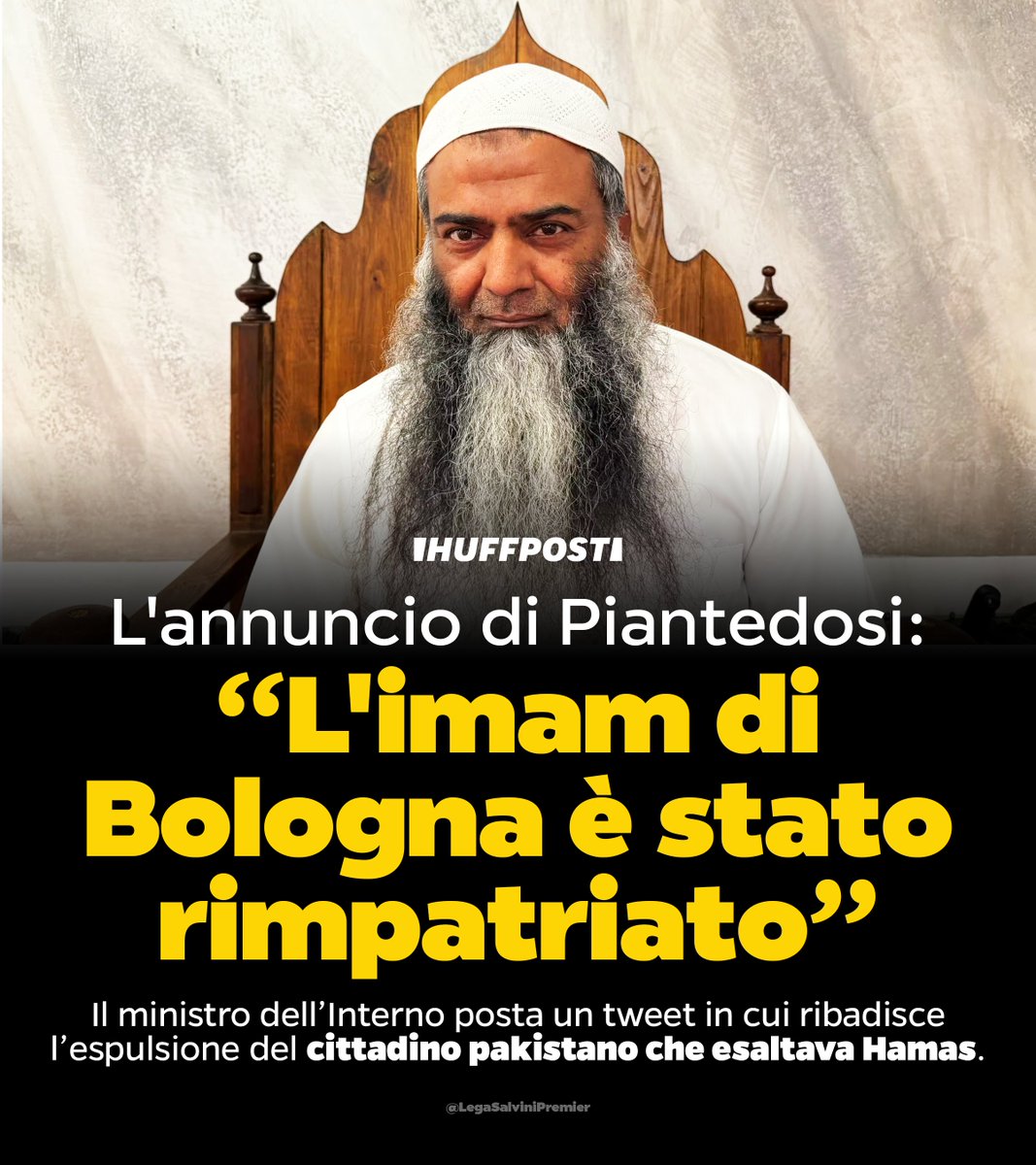 matteosalvinimi's tweet photo. Nessuno spazio in Italia per chi sostiene il terrorismo islamico. A casa! https://t.co/cSq6tAjBG2