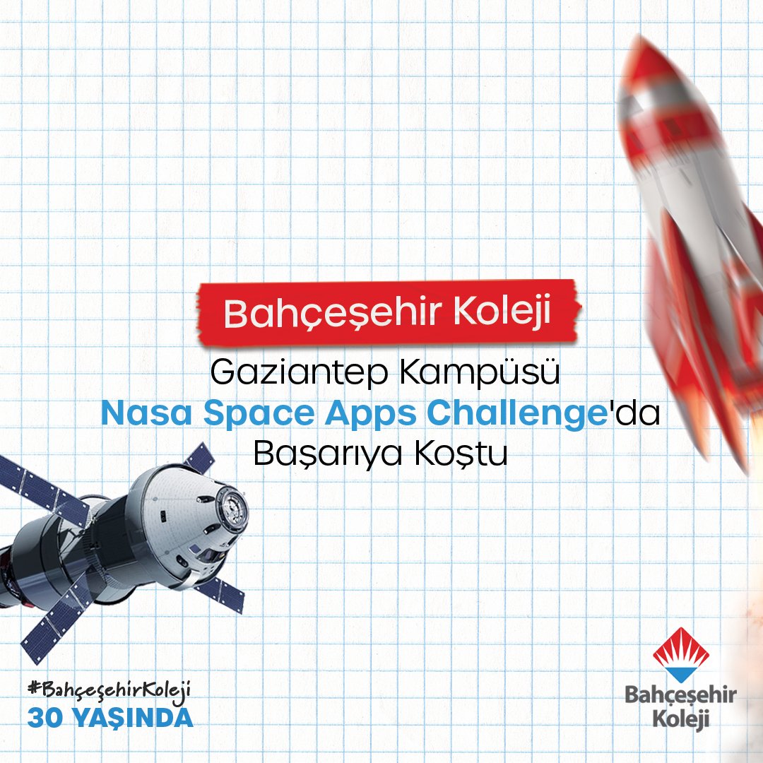 bahcesehir_k12's tweet photo. Tebrikler Gençler! 👏🏻
Türkiye genelinde farklı bölgelerde eş zamanlı düzenlenen ve dünyanın en büyük hackathonu olan NASA Space Apps Challenge’da 1. ve 3. olan Gaziantep Kampüsü takımlarımızı tebrik ederiz. 🚀
#BahçeşehirKoleji
#NASASpaceAppsChallenge https://t.co/h5VTc0IkK4