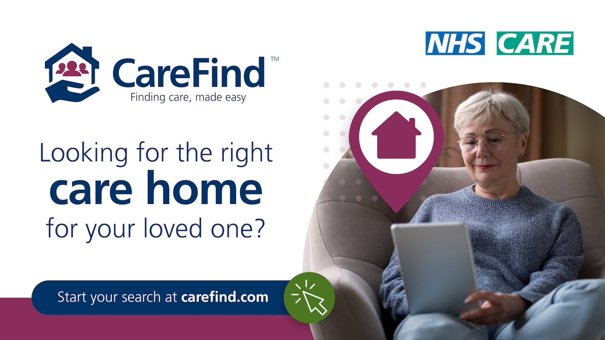 We're excited to introduce CareFind.com, a new website that helps people search for care homes across England. Developed by the NHS to provide accurate, up-to-date information about facilities, services and room availability, helping you to choose the right care home