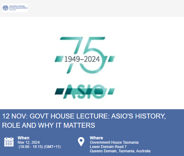 For our 2024 Government House Lecture, Mike Burgess AM, Director-General of Security, will reflect on the circumstances of ASIO's establishment, the important work ASIO has done for 75 years, how this work has changed and why it matters.

Registrations: trybooking.com/1298265