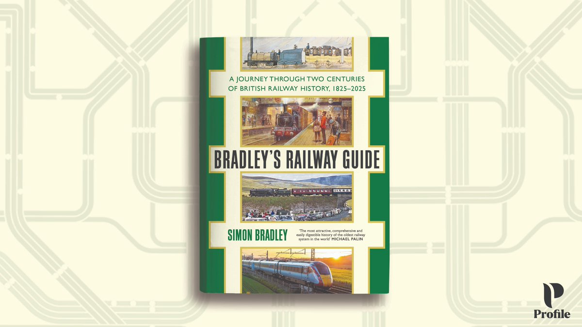 All aboard for a first-class journey, covering 200 years of British railway history 🚂🎟️

#BradleysRailwayGuide is out today! An entertaining and insightful history of the oldest railway system in the world, complete with over 200 images.

profilebooks.com/work/bradleys-…