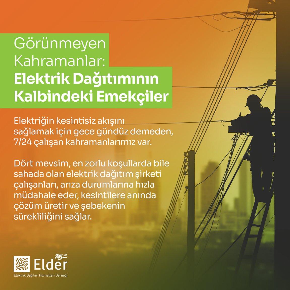 Görünmeyen Kahramanlar: Elektrik Dağıtımının Kalbindeki Emekçiler
Elektriğin kesintisiz akışını sağlamak için gece gündüz demeden, 7/24 çalışan kahramanlarımız var.

Dört mevsim, en zorlu koşullarda bile sahada olan elektrik dağıtım şirketi çalışanları, arıza durumlarına hızla