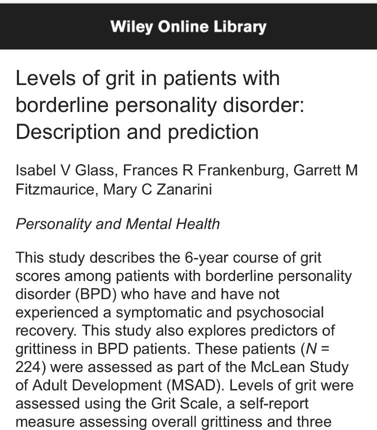 Dr Jay Watts (@shrink_at_large) on Twitter photo I would say patients labelled with BPD have MORE ‘grit’ than most folk. Do you have any idea how courageous you have to be to try to get help at any level if you’ve been serially let down? By parents? By the state? By the NHS? I would say patients labelled with BPD have MORE ‘grit’ than most folk. Do you have any idea how courageous you have to be to try to get help at any level if you’ve been serially let down? By parents? By the state? By the NHS?