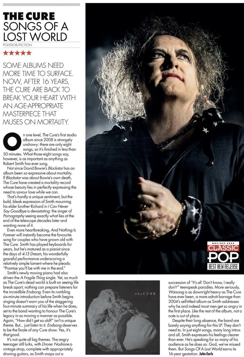 thecureverse's tweet photo. #TheCure • Songs of a Lost World • Review

⭐️⭐️⭐️⭐️⭐️ https://t.co/LdpZzq17k9