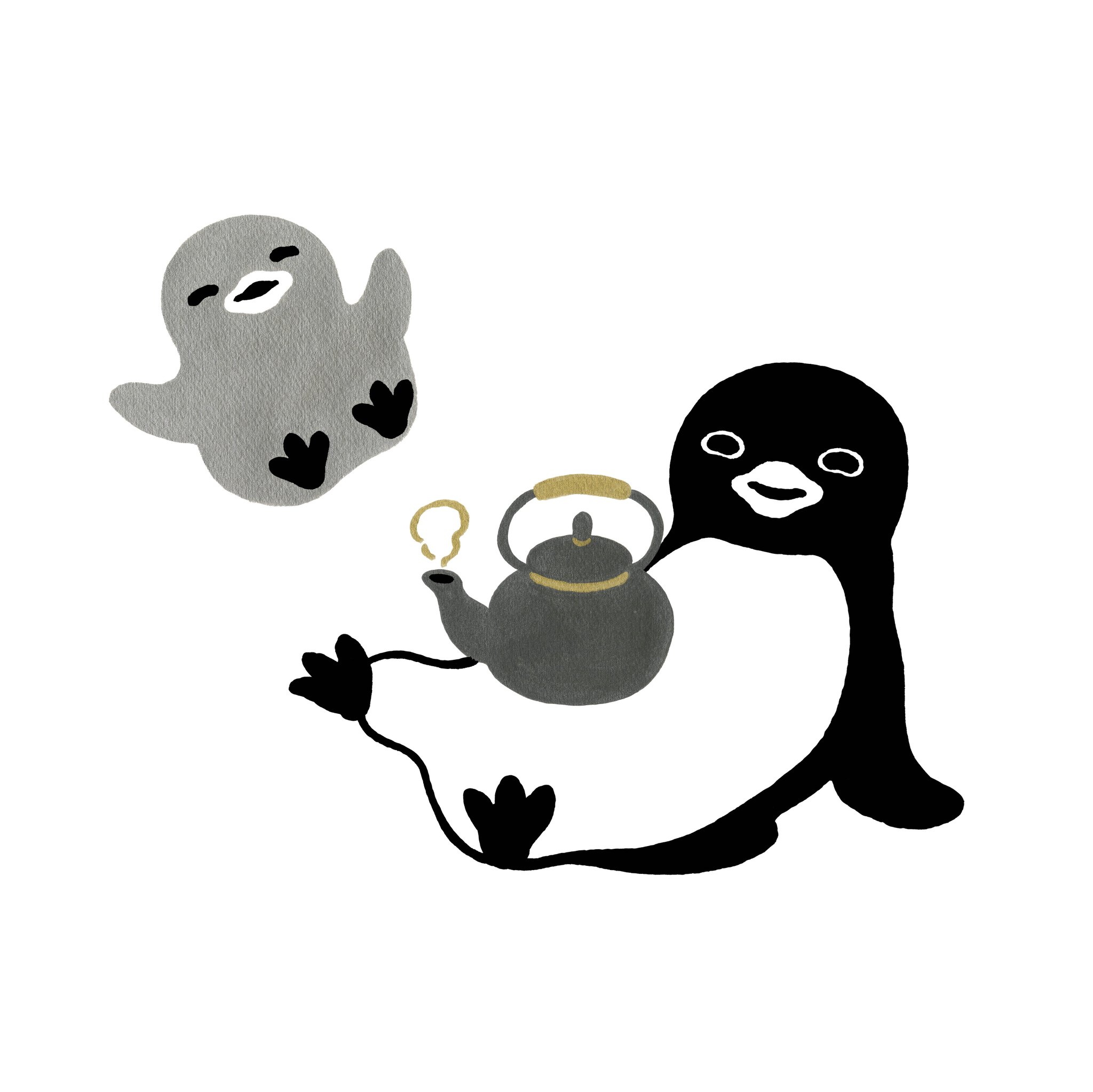 ペンギンの版画 113/200 限定版　コーヒータイム　坂崎千春　コーヒータイム ペンギンの版画 113/200 限定版 コーヒータイム 坂崎千春