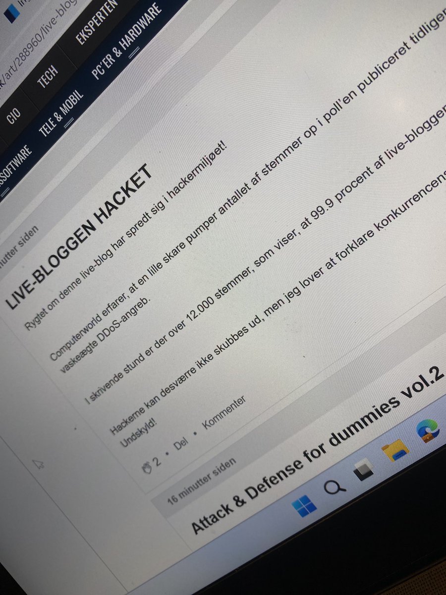 Computerworlds liveblog ved <a href="/ecsc2024/">ECSC2024</a> er blevet hacket
Alle elsker ctf’er
I må ind og følge udviklingen
#dkmedier