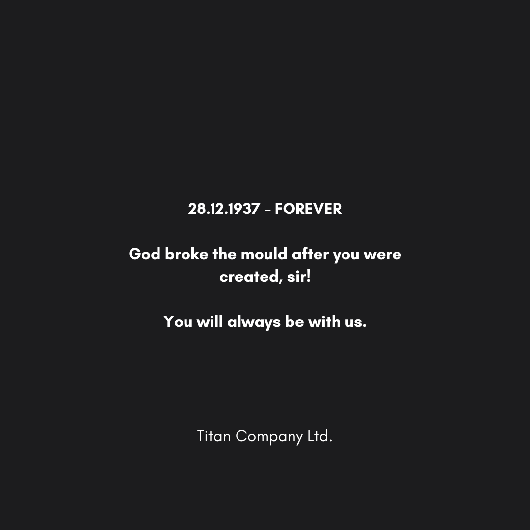 Mr. Ratan N. Tata's legacy is eternal. 
May his memory be a blessing to all whose lives he touched.