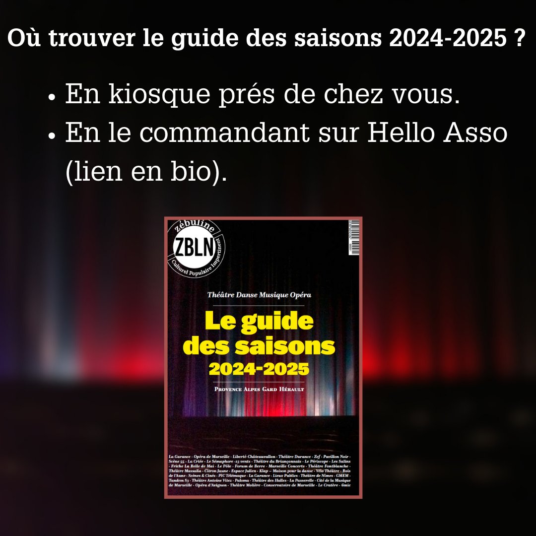 Le guide des saisons 2024-2025 est actuellement en kiosque !

Il est également disponible à la commande sur notre site HelloAsso.

helloasso.com/associations/c…