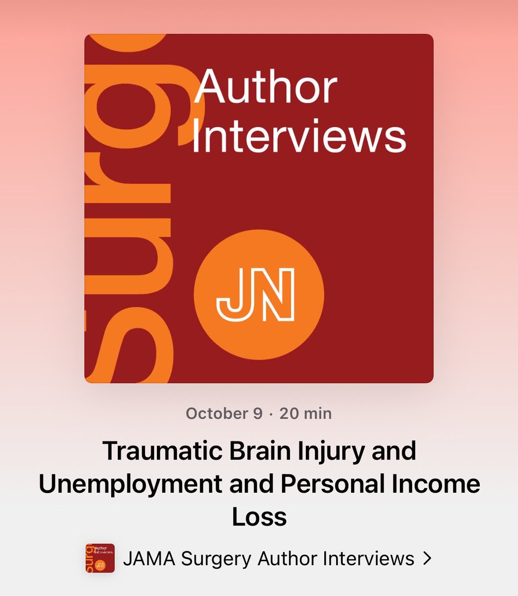 Traumatic brain injury survivorship has a measurable economic impact on income and labor markets in Canada. @AmaliaCochranMD interviews <a href="/cwitiw/">Christopher Witiw</a> and <a href="/armaan_km/">Armaan Malhotra</a> about their new work featured in JAMA Surgery. 

ja.ma/3NmTG3P