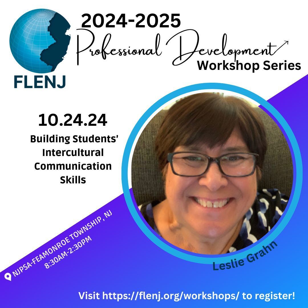 Only ⚡ TWO MORE WEEKS⚡ until our first workshop of the school year! Connect with educators from across the state as we learn how to build students' intercultural communication skills with Leslie Grahan! Registration closes in ONE WEEK so register ASAP➡️  buff.ly/3VLD4I4