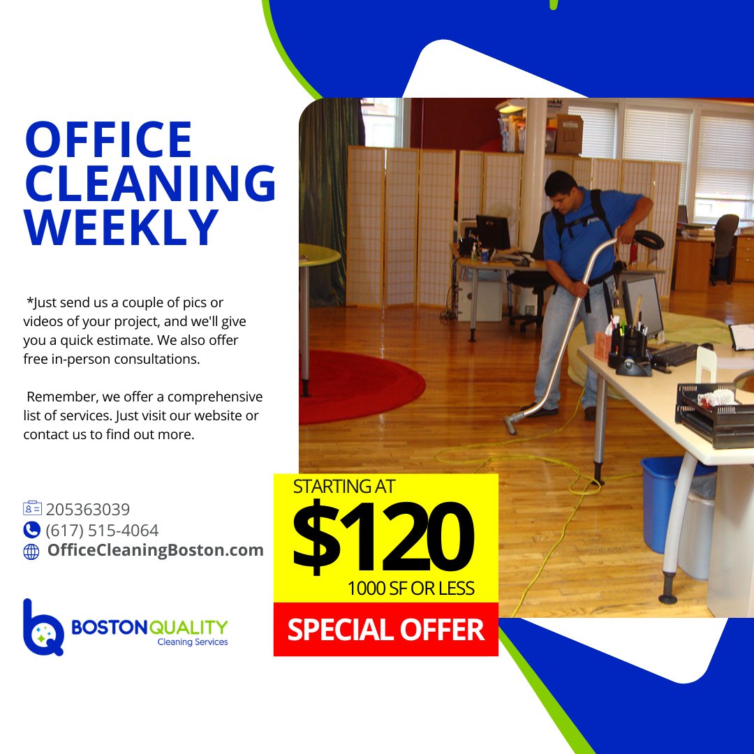 BostonCleaning's tweet image. #BostonCarpetCleaning #CleaningCommercialBoston #CleaningCompanyBoston #CleaningFloorSpecialist #CleaningOfficeBoston #CleaningServiceBoston #CommercialCleaning #FloorCleaning #JanitorialCleaning #NaturalCleaningProduct #OfficeCleaning

linktr.ee/BostonQualityC…