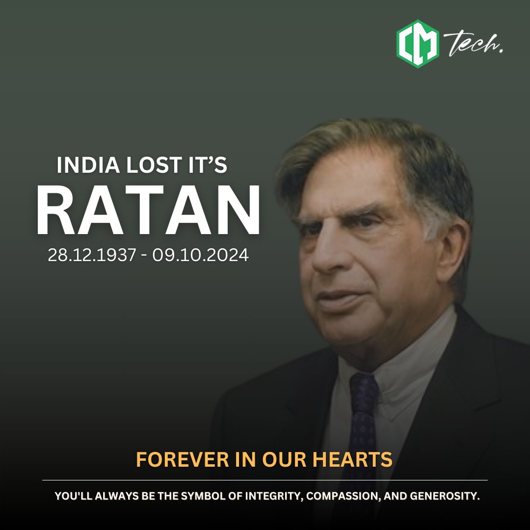 Codermask_Tech's tweet image. A true titan leaves not just a business legacy, but a legacy of humanity. Ratan Tata, you touched lives with your humility and lifted hearts with your kindness. ❤️

#RatanTata  #ratantatamotivation  #motivational  #legend #sadnews #inspiration