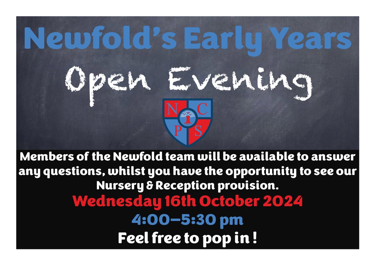 f you are- or know of anyone - who would like to look at our provision in EYFS (Nursery &amp; Reception) for next academic year... we have an Open Evening coming up... 🤩 please feel to drop in and meet the team.