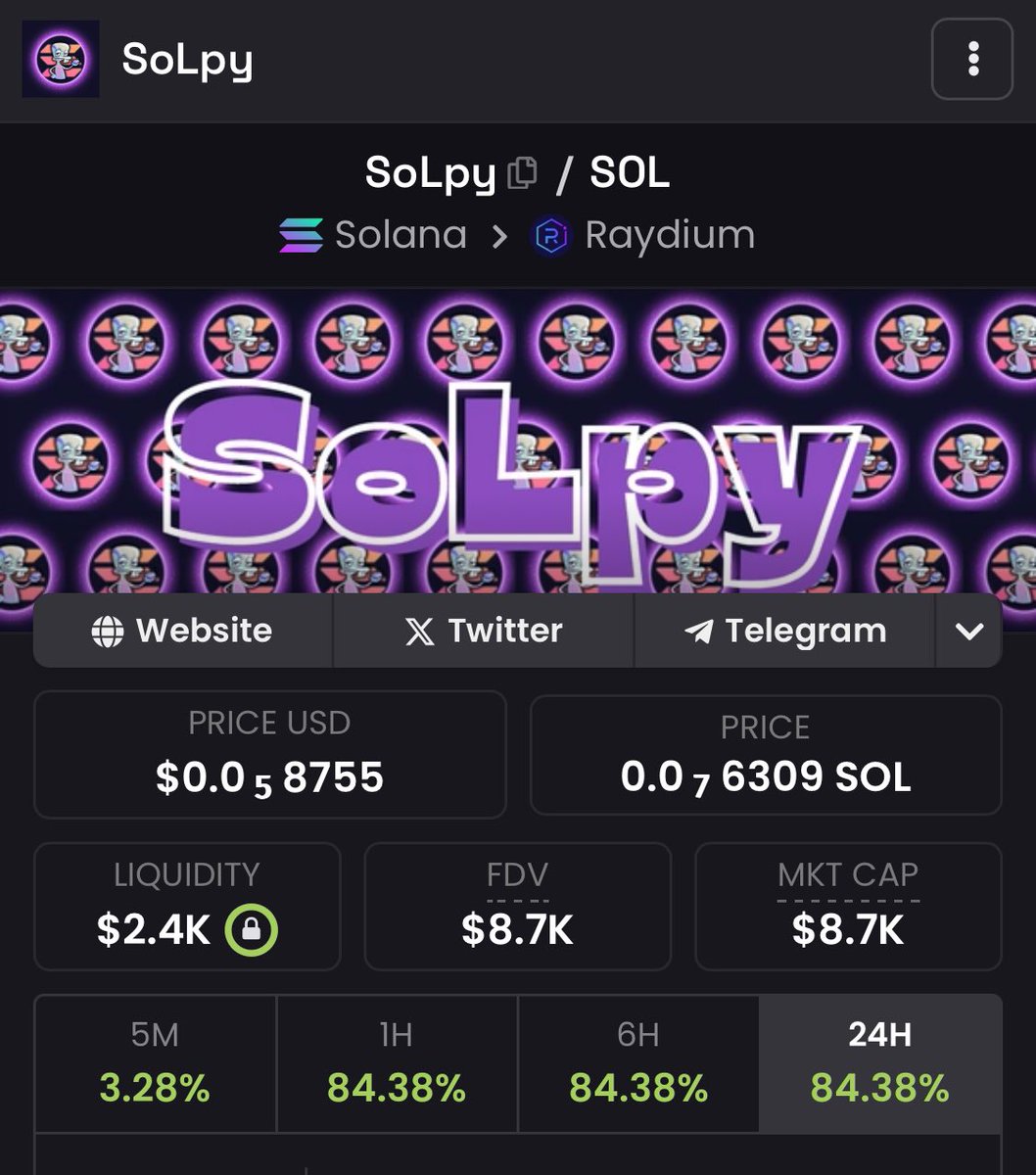 🚀 YO! SoLpy just popped off BIG in the last hour! 📈

Is this the start of a MASSIVE wake-up call? 👀

Stay tuned, things are heating up! 🔥

#SoLpy #CryptoAlert #WakeUp #ToTheMoon #memeseason #Solana #memecoin
