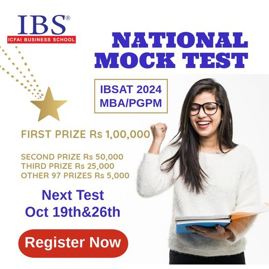 mbarendezvous's tweet photo. 𝐈𝐁𝐒𝐀𝐓 𝐍𝐚𝐭𝐢𝐨𝐧𝐚𝐥 𝐌𝐨𝐜𝐤 𝐓𝐞𝐬𝐭!

📷 Try your luck and win amazing 📷 rewards
📷1st Prize: ₹1,00,000 | 📷2nd Prize: ₹50,000
📷3rd Prize: ₹25,000 | 97 prizes of ₹5,000 each!
📷 Proctored Mock Test Dates: Oct 19th &amp; 26th

 Register Now: https://t.co/I6mwBWvy6R https://t.co/Tw7Z8otda4