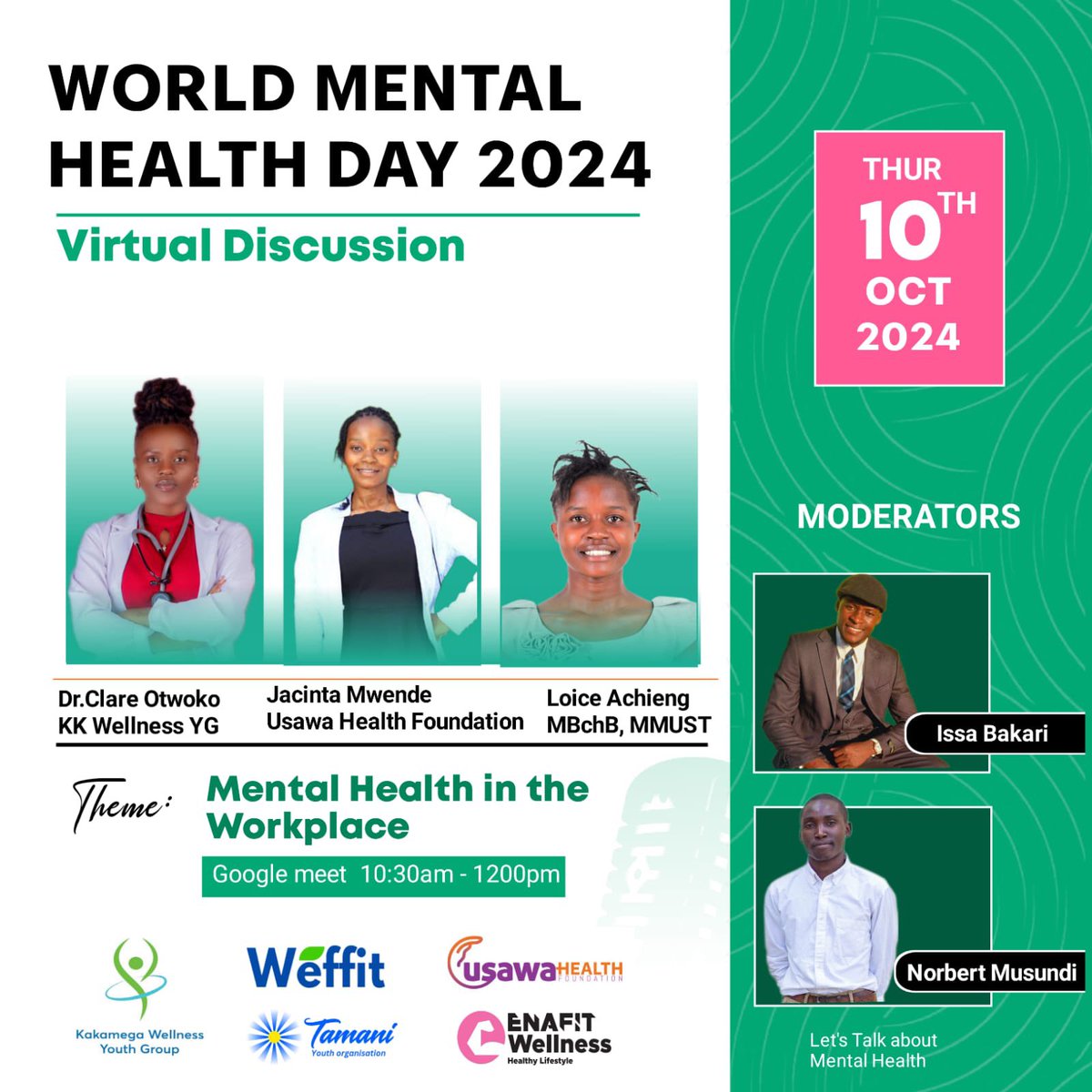 This World Mental Health Day, it is very encouraging to see the young populous spearhead discussions on how to ensure we have practical measures on ensuring mental wellbeing in the workplace is taken into account through open dialogue and discussions!