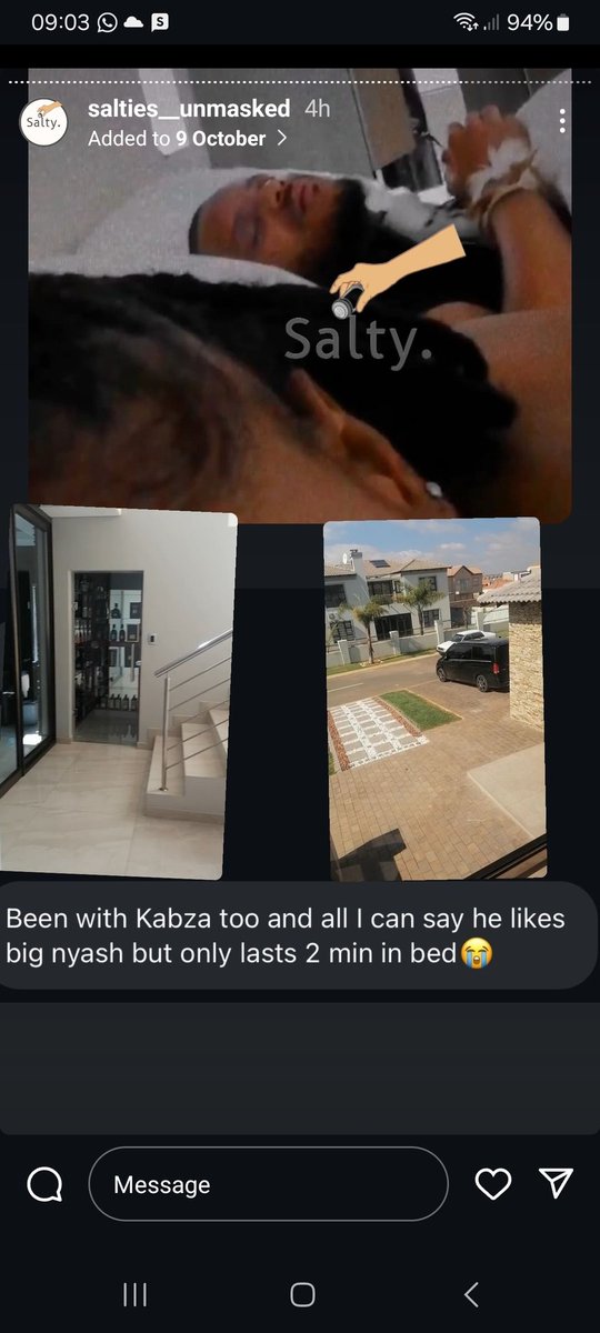 "Her: he's probably out cheating on me right now. Him:" 

Kabza De small