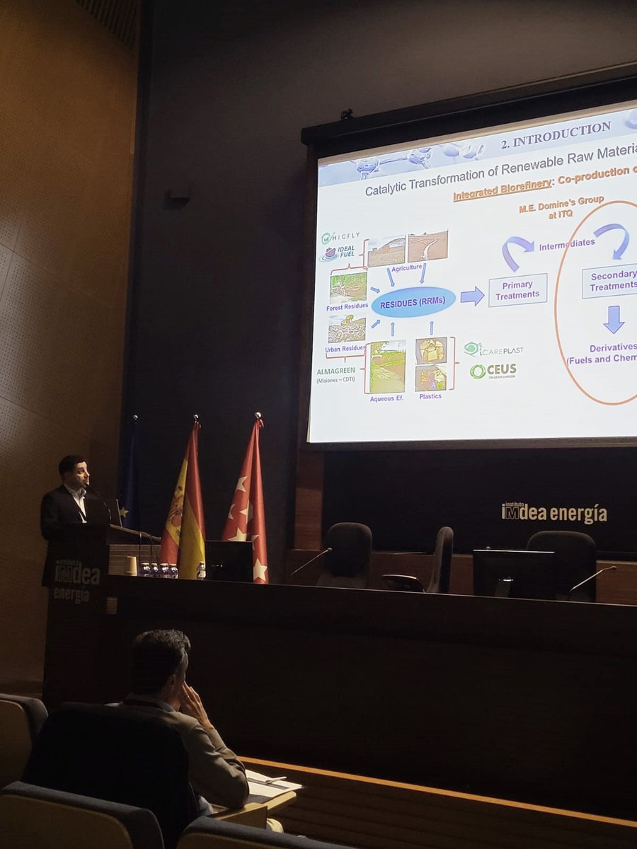 📝 Macelo Domine, investigador del ITQ (UPV-CSIC), participó el 7 de octubre como Speaker Invitado en el Scientific Workshop: Thermochemical conversion of biogenic waste to jet fuel.

El Scientific Workshop se celebró en IMDEA Energía y fue organizado por el proyecto EU BIOCTANE.