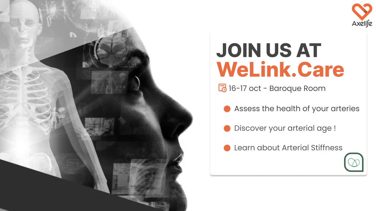 🚨 We’re at #WeLinkCare2024 on Oct 16-17 in Namur!   🩺 Stop by our booth to:
Assess your artery health
Discover your arterial age
Learn about arterial stiffness📍 Baroque Room, Business Village Ecolys! See you there! #Axelife   #HealthTech #CardioHealth