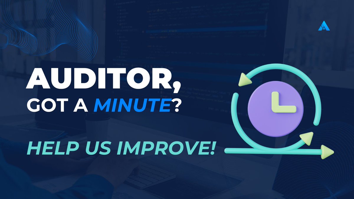 AuditOne_DAO's tweet image. 📢 Auditors, We Need Your Input!
✅We’ve set up a quick survey and would love to hear from you! Just 1⃣ minute of your time can help us➡️ forms.gle/qvgQU8dpSWWDee…
🗓️It’s open until the end of October, and as a thank you, we’ll be raffling 200 $AUDIT among all participants.…